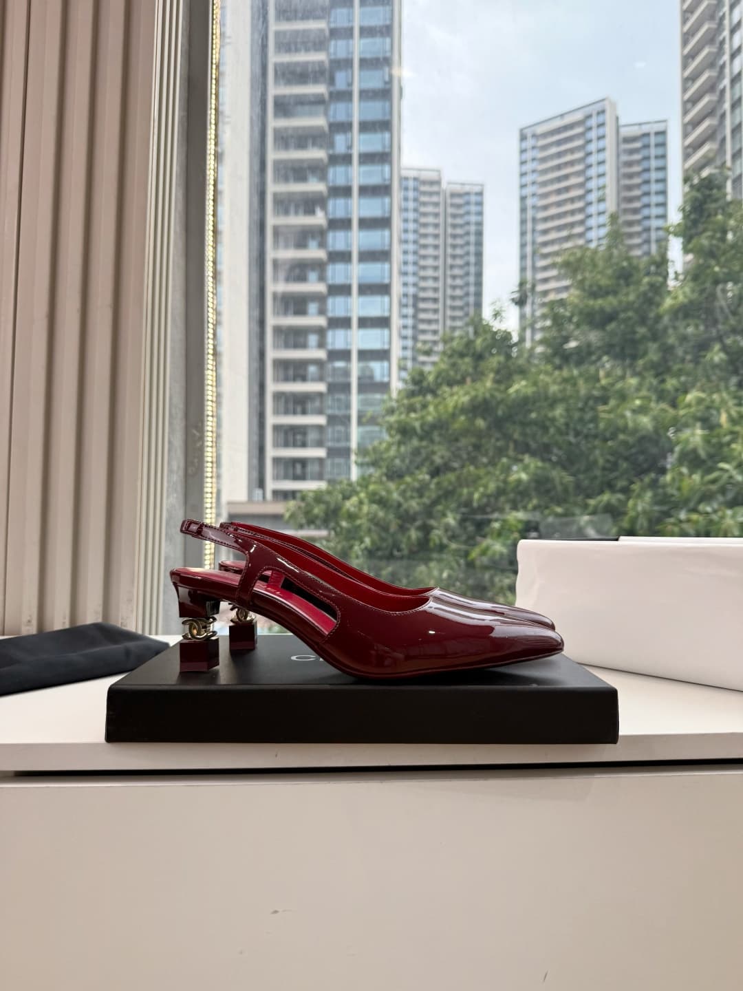 Chanel Patent Calfskin Slingback Pumps