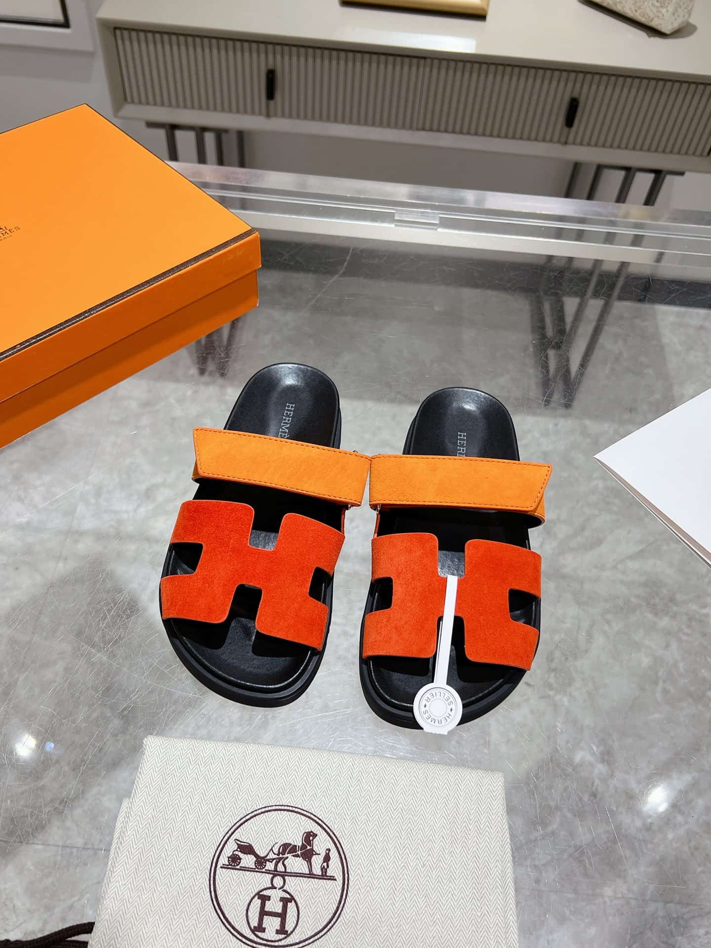 Hermès Chypre braided suede sandals Women Men