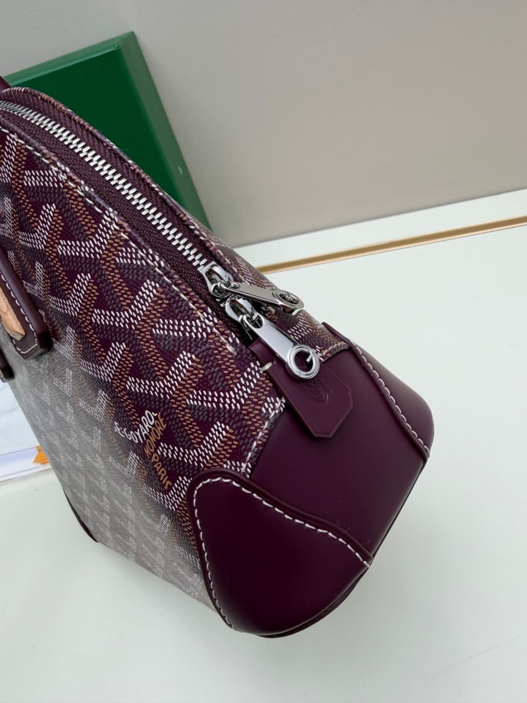 Goyard Vendôme mini bag in Goyardine coated canvas burgundy high
