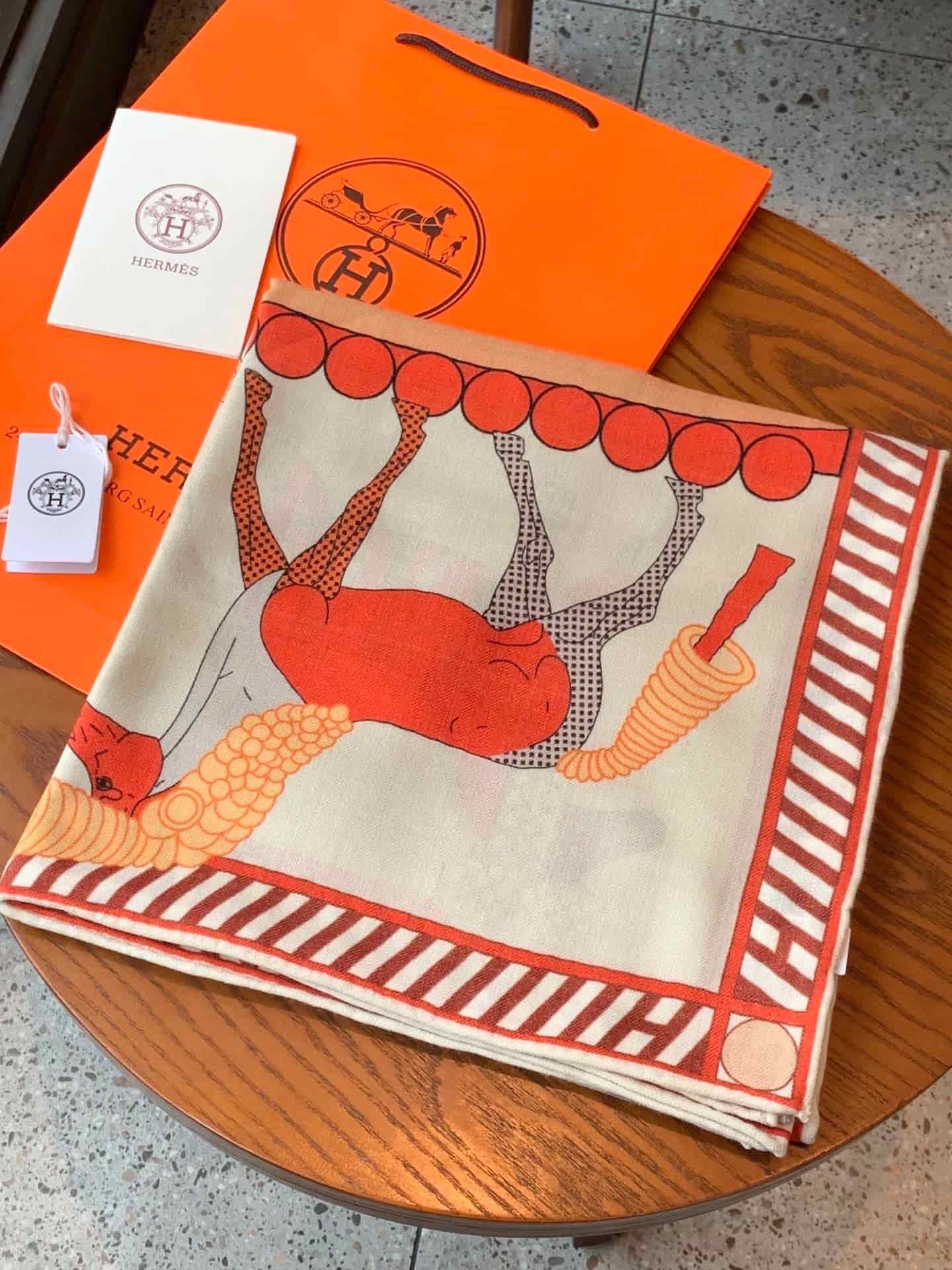 Hermes cashmere and silk shawl