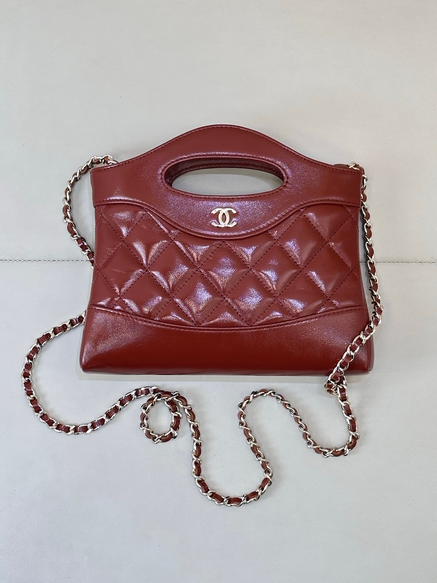 Chanel Clutch with chain Lambskin & Gold-Tone Metal AP3656 Claret TOP