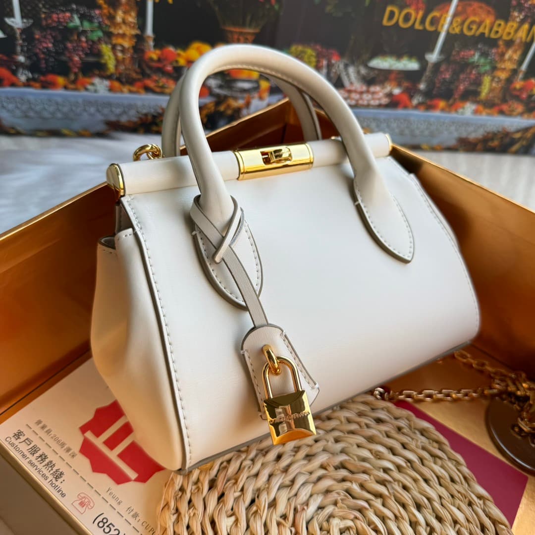 Dolce & Gabbana Mini Marlene Day leather tote bag white High