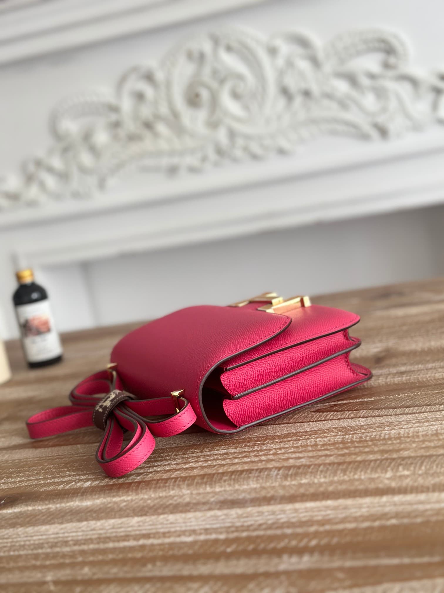 Hermes Mini Constance 18cm Epsom Bag WAX Rose eLipstick High