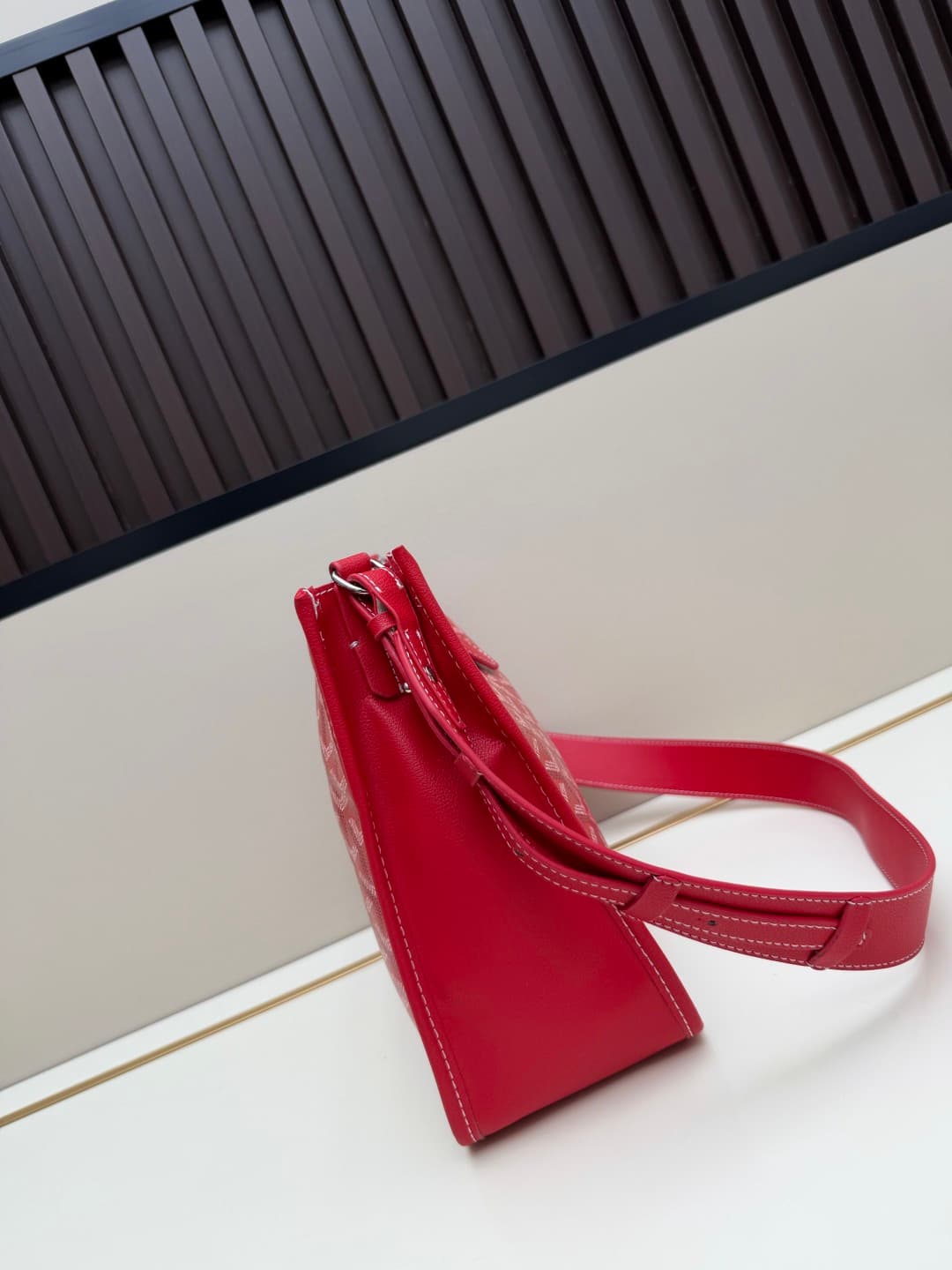 Goyard Musette PM bag in red Goyardine canvas Mid