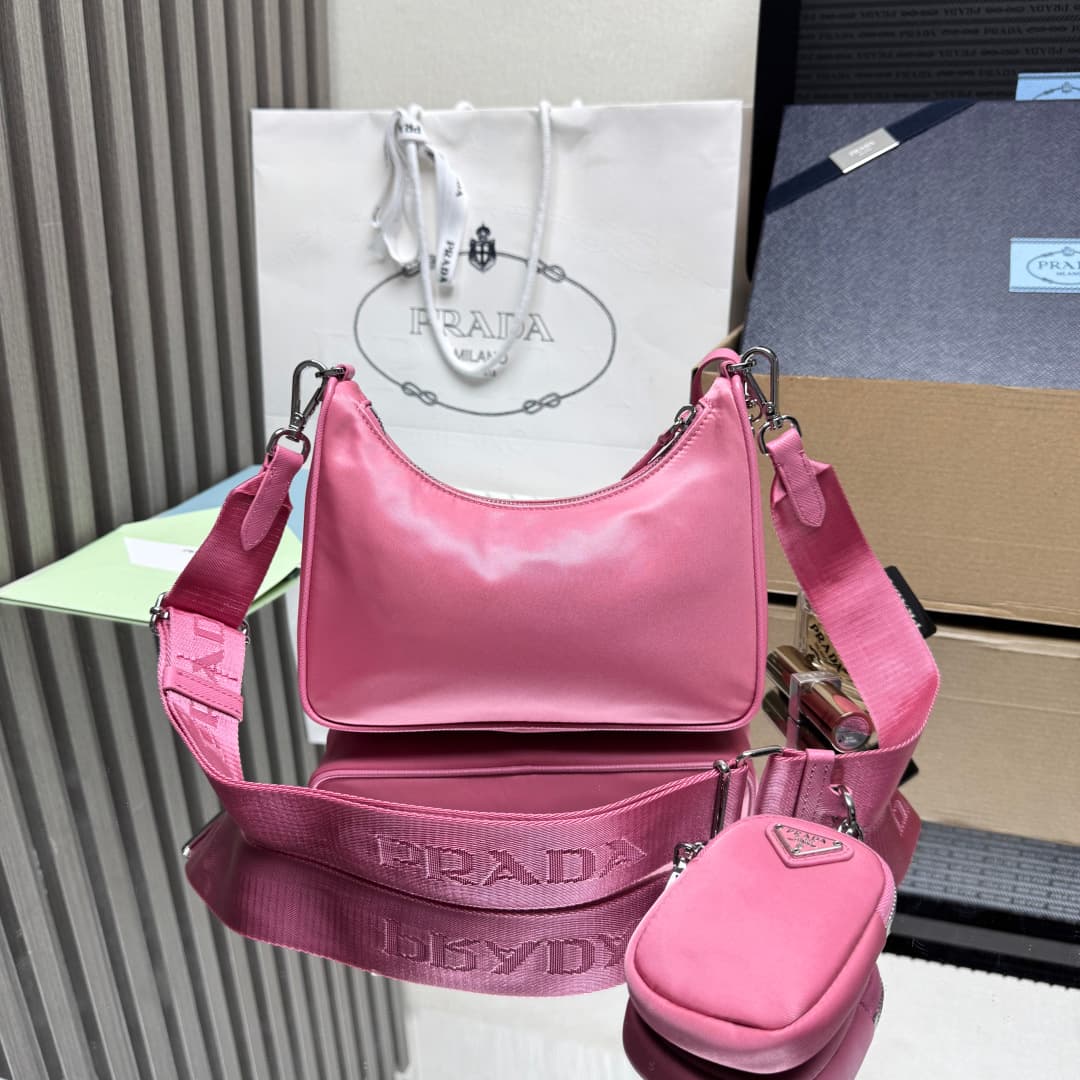 Prada Re-Edition 2005 Nylon bag 1BH204 Peach-pink High