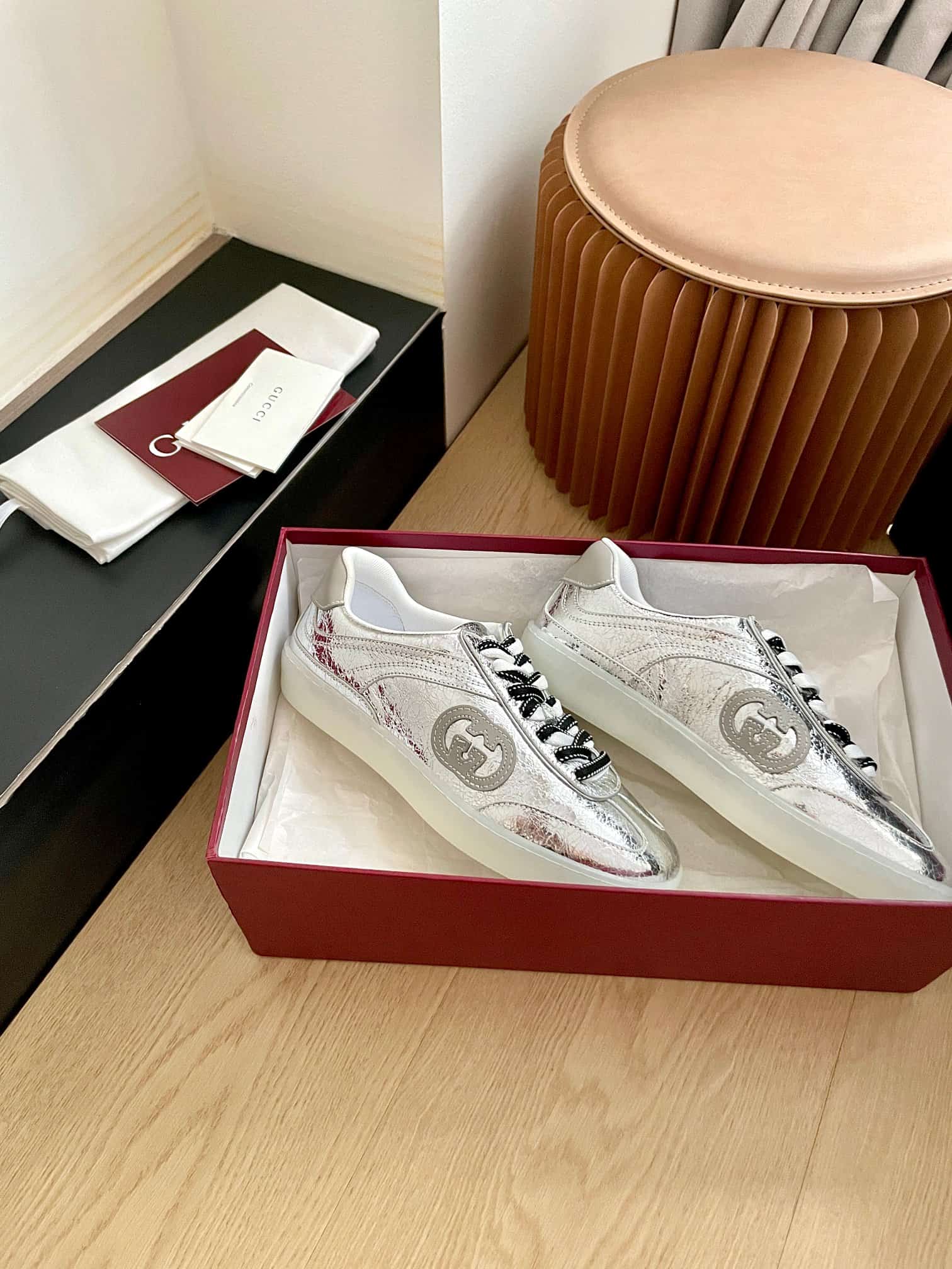 Gucci Women's G74 sneaker in textured leather
