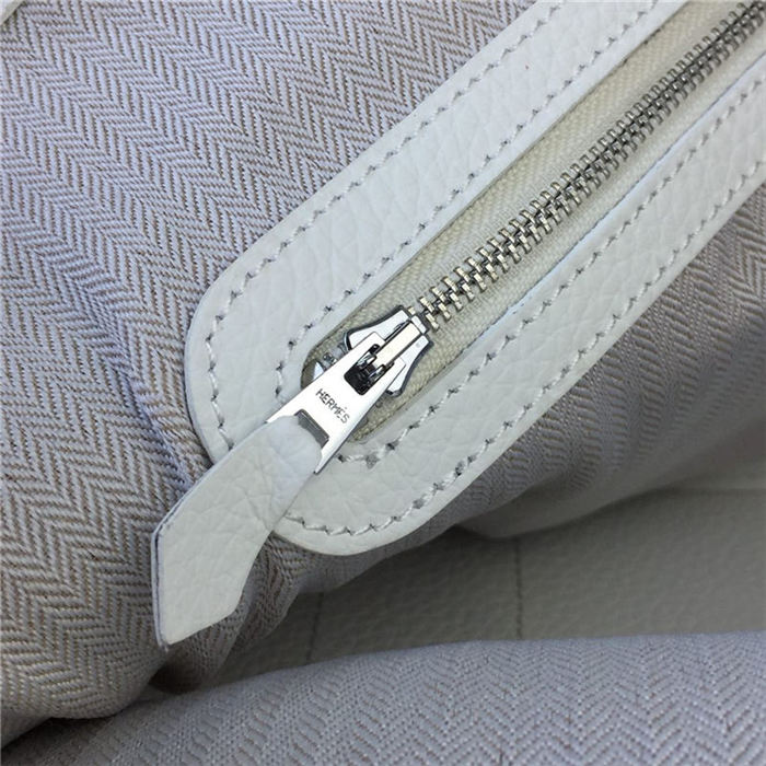 Hermes Garden Party 30/36 Bag Calfskin In Craie High