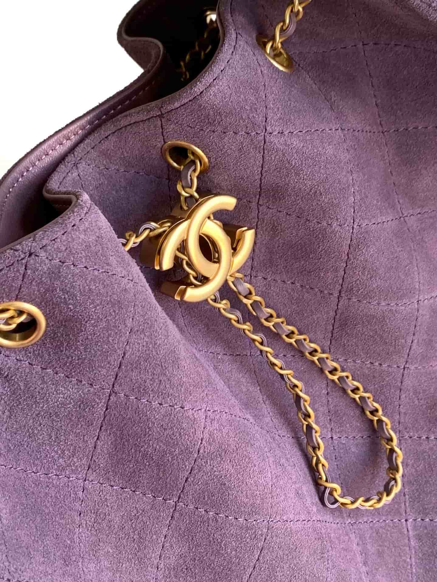 Chanel 25 Medium Hobo Medium handbag AS5311 Suede & Gold-tone Metal Purple High