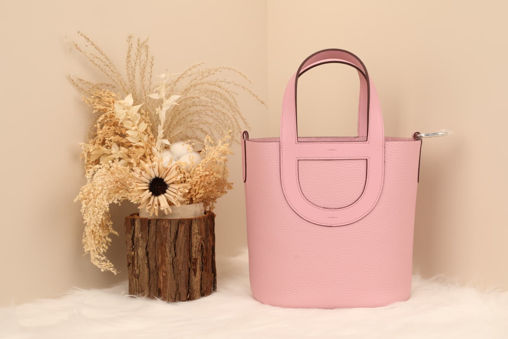 Hermès Picotin In-The-Loop 18 bag Silver/Gold Metal Mauve Sylvestre Wax High