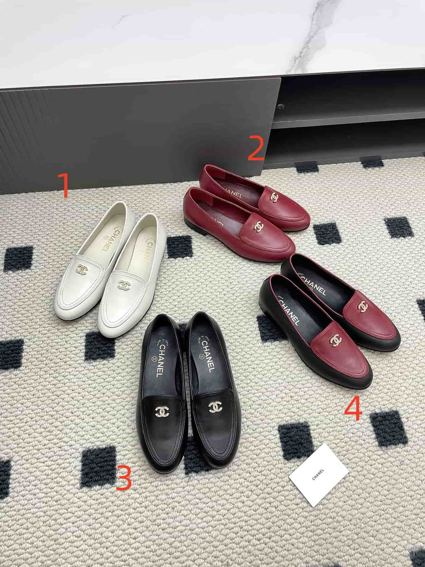Chanel Lambskin CC Mocassin Loafers shoes Women