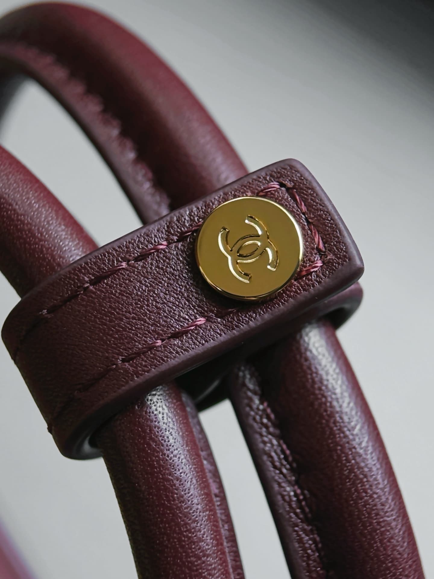 Chanel Mini Bowling Bag Calfskin & Gold-Tone Metal Burgundy AP5528 A