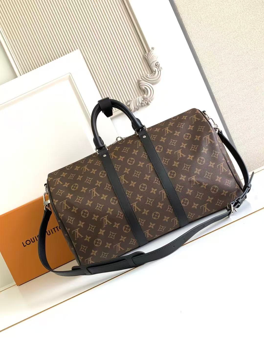 Louis Vuitton Keepall Bandoulière 45 MONOGRAM MACASSAR Coated Canvas M56711 High