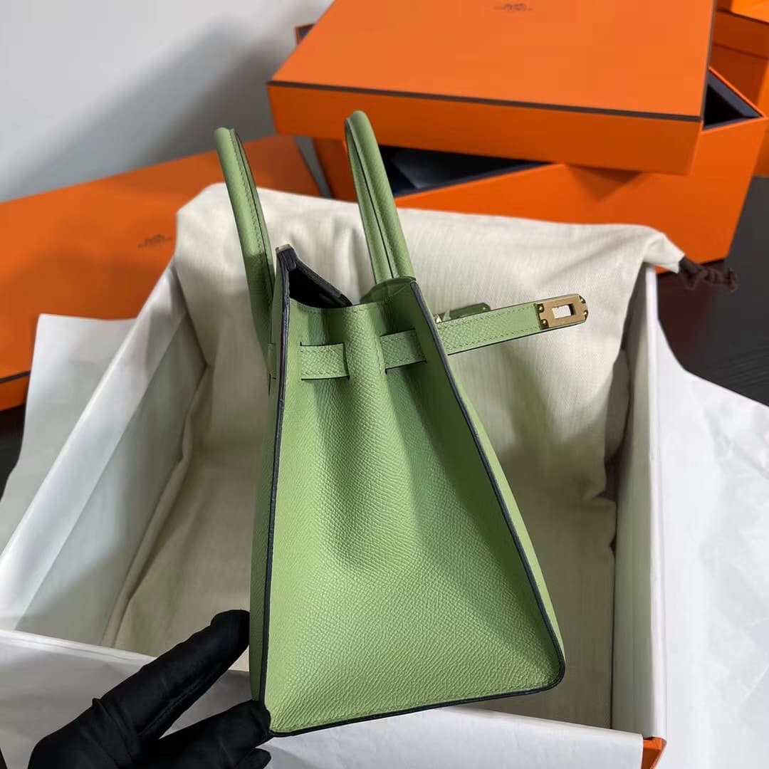 Hermes Birkin Sellier Bag 25/30cm Epsom Leather WAX Vert Criquet High