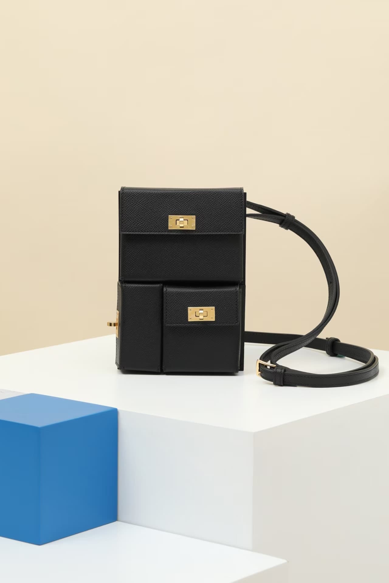 Hermes Kelly Multipocket To Go pouch noir WAX High