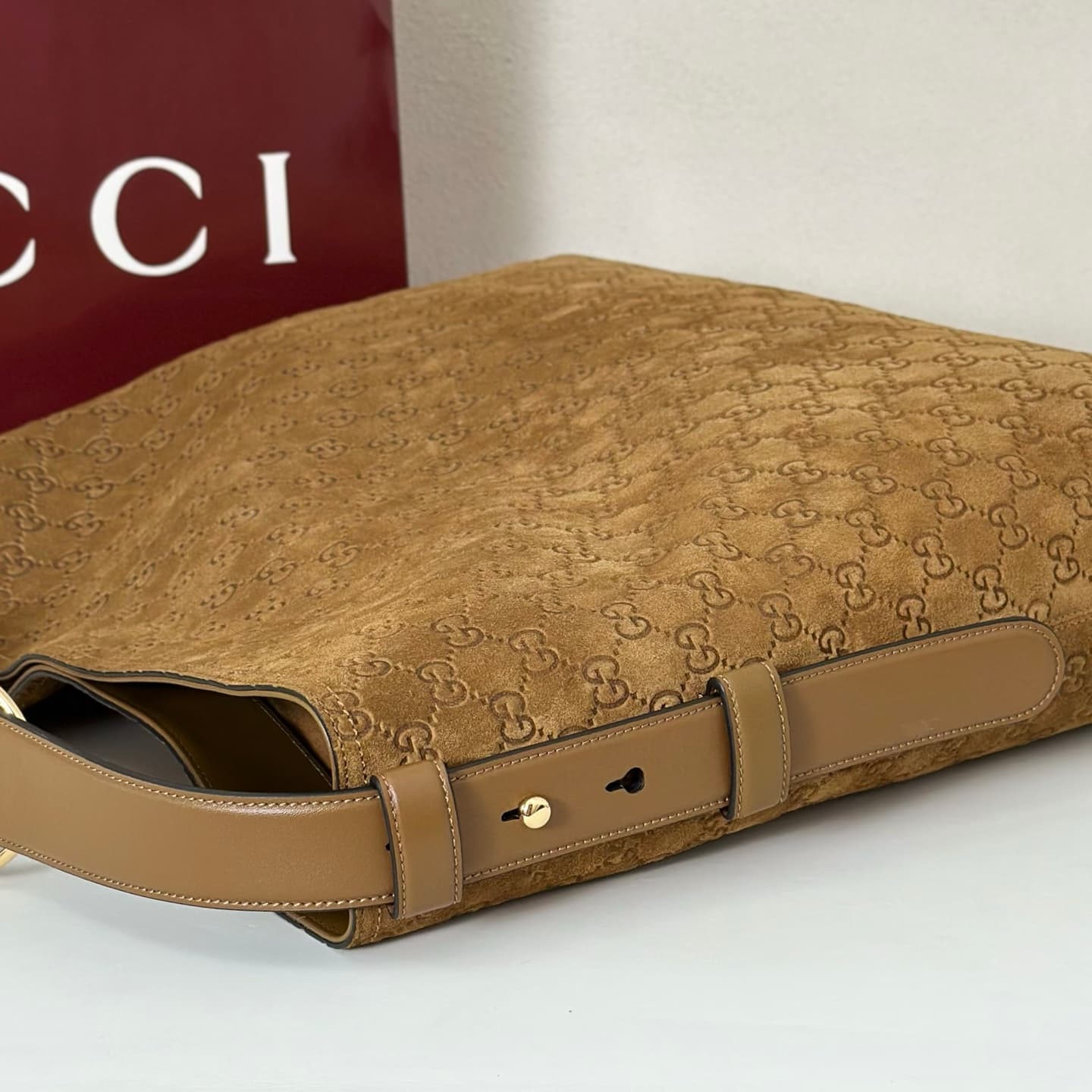 Gucci Beatrix large tote bag 850546 Brown GG Suede High