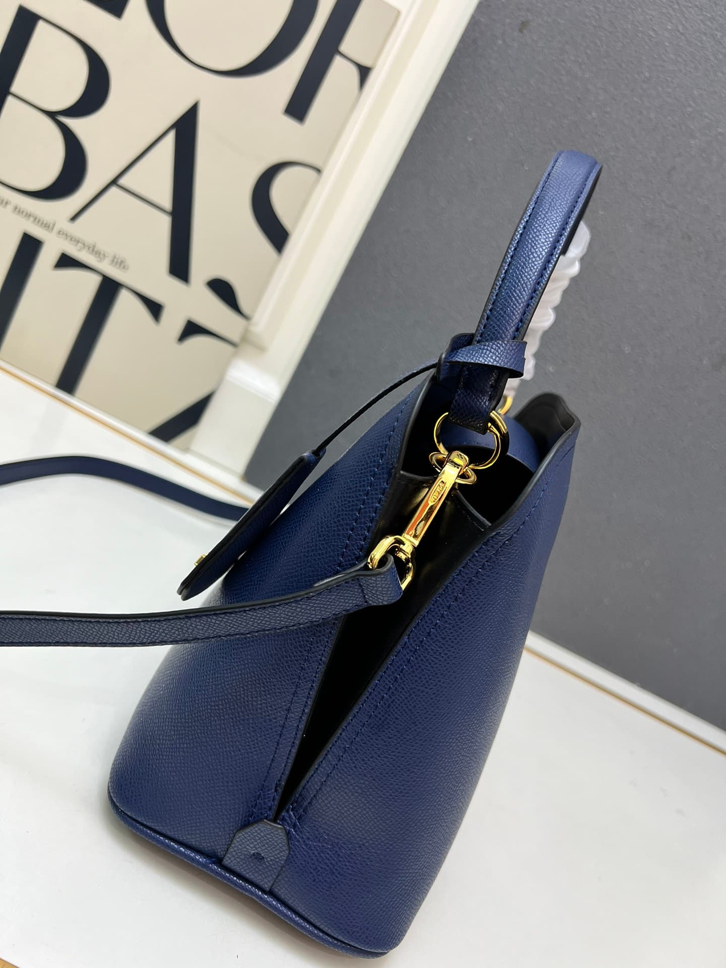 Prada Saffiano Leather Matinée Handbag Blue