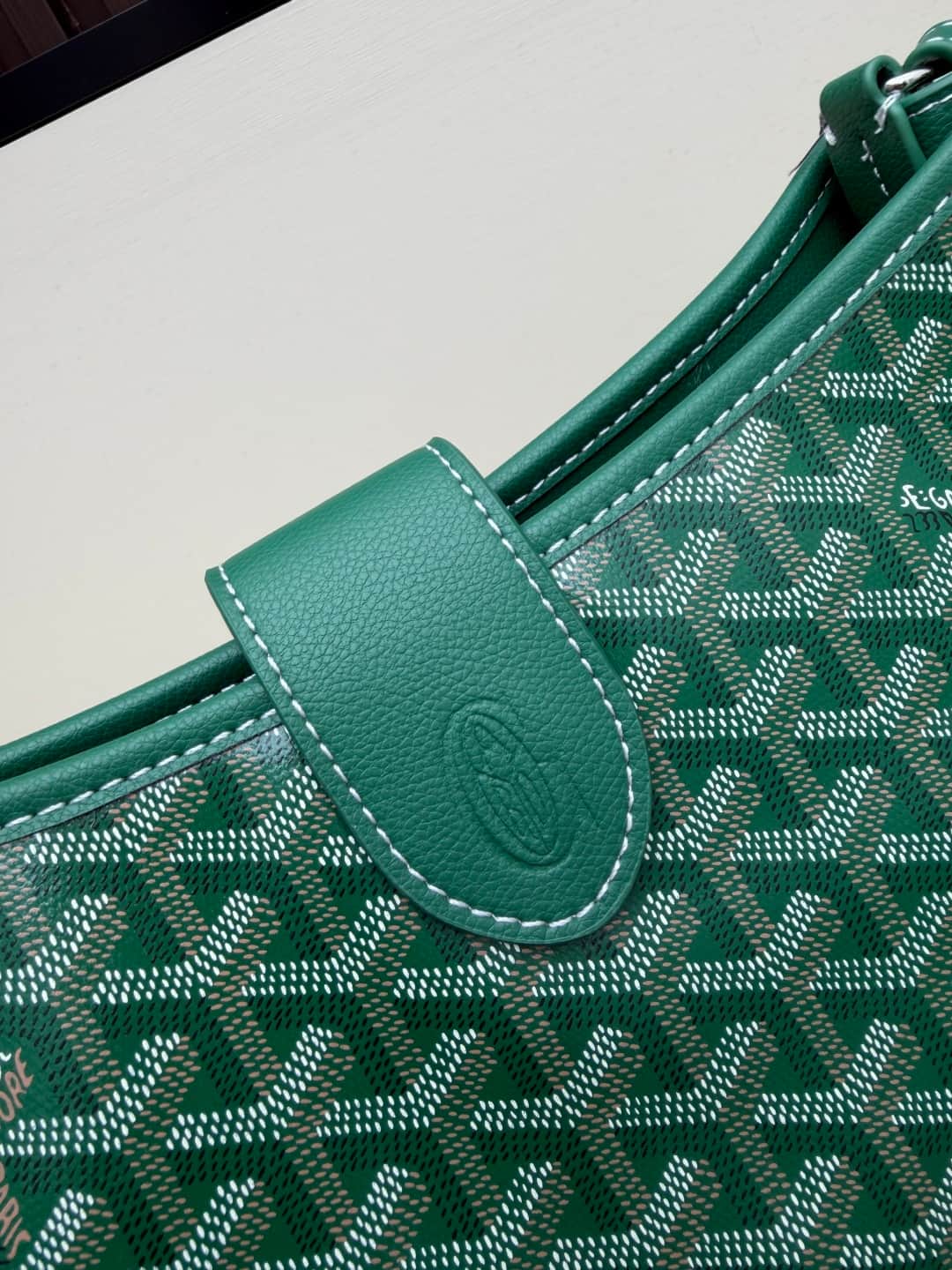 Goyard Musette PM bag in green Goyardine canvas Mid