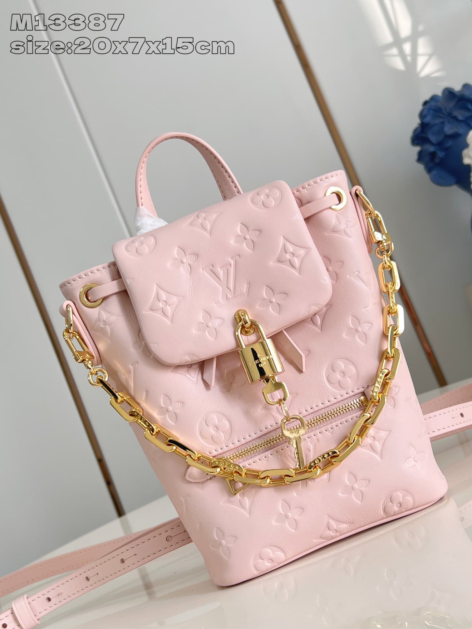 Louis Vuitton Coussin Backpack Mini Monogram embossed Lambskin M13387 High