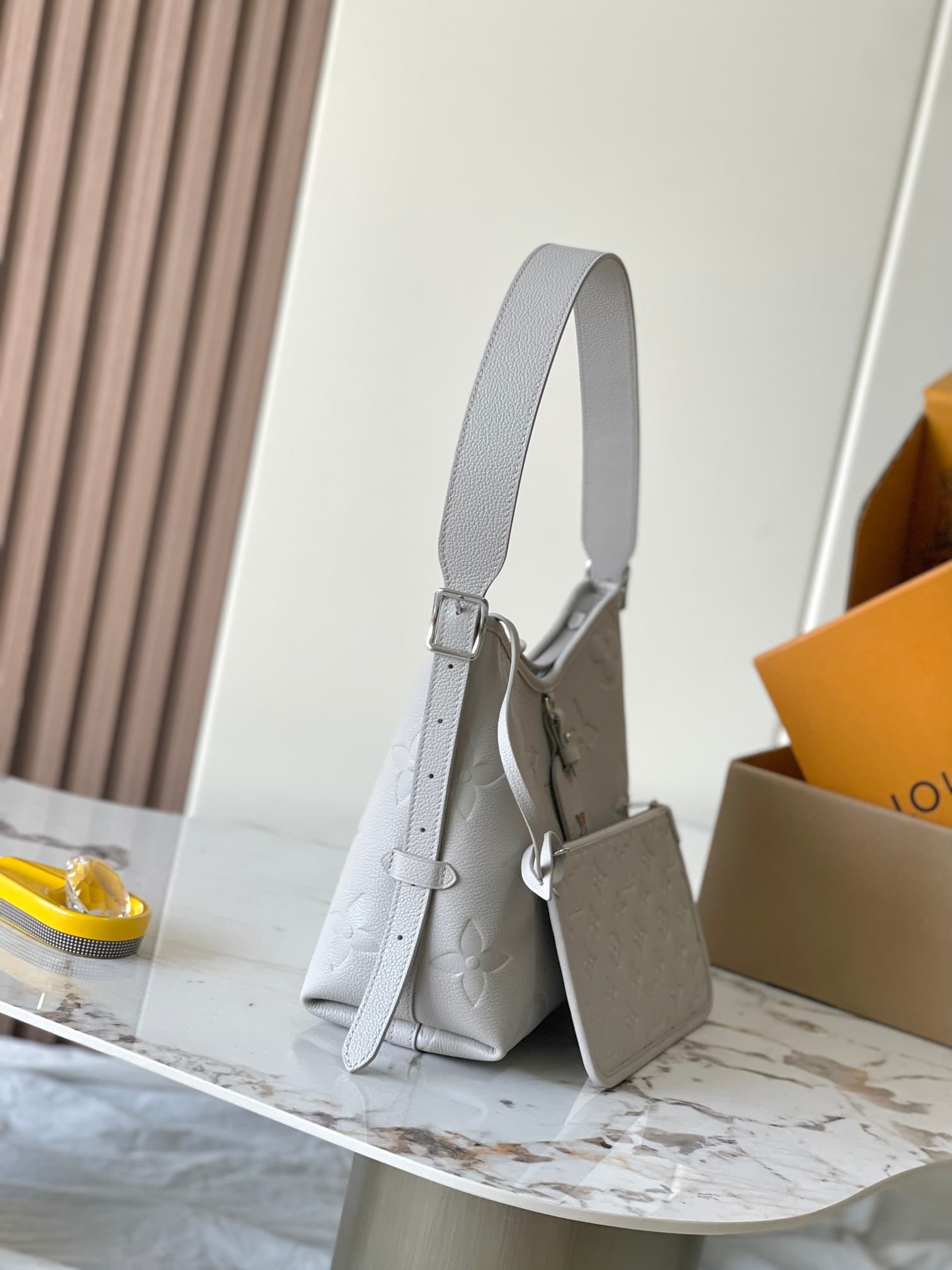 Louis Vuitton CarryAll PM Monogram Empreinte Leather M12917 Brume Gray TOP