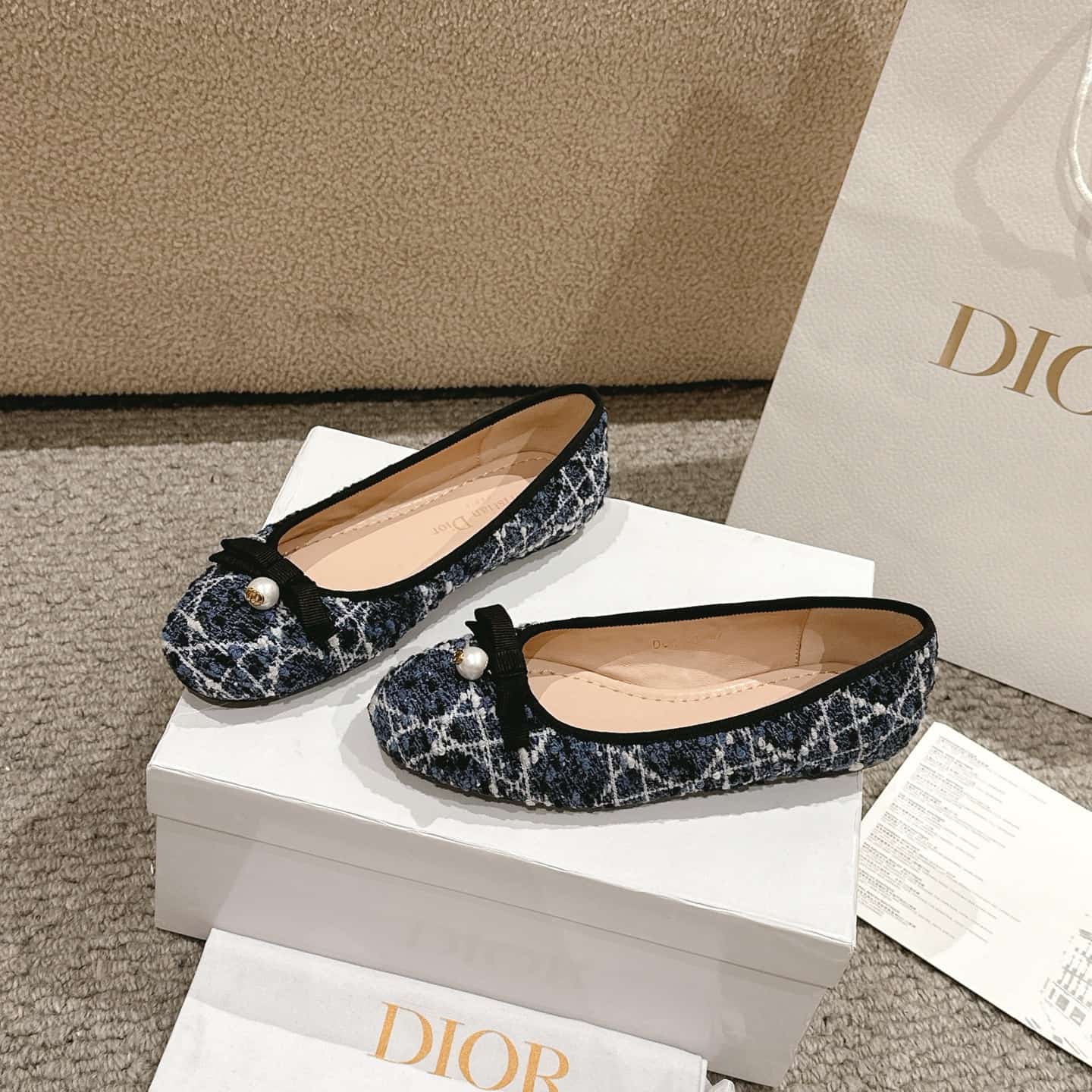 Dior Ballet Flat Denim Shoes Women