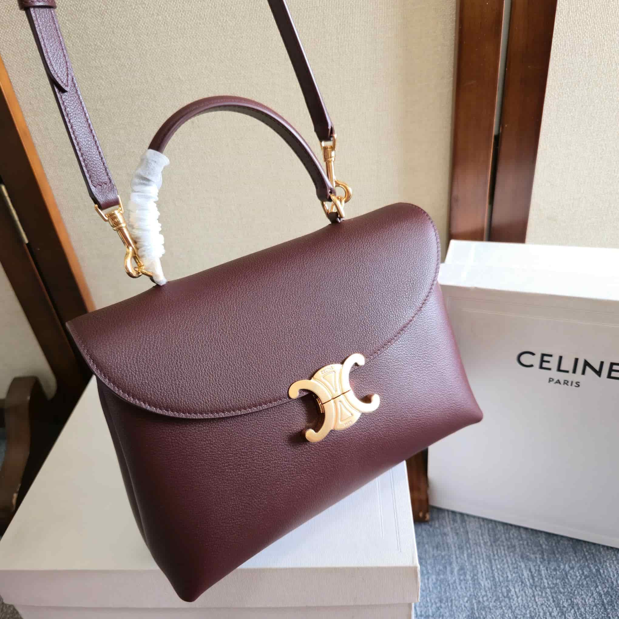 Celine Small Nino bag in Drak Brown Supple Calfskin High
