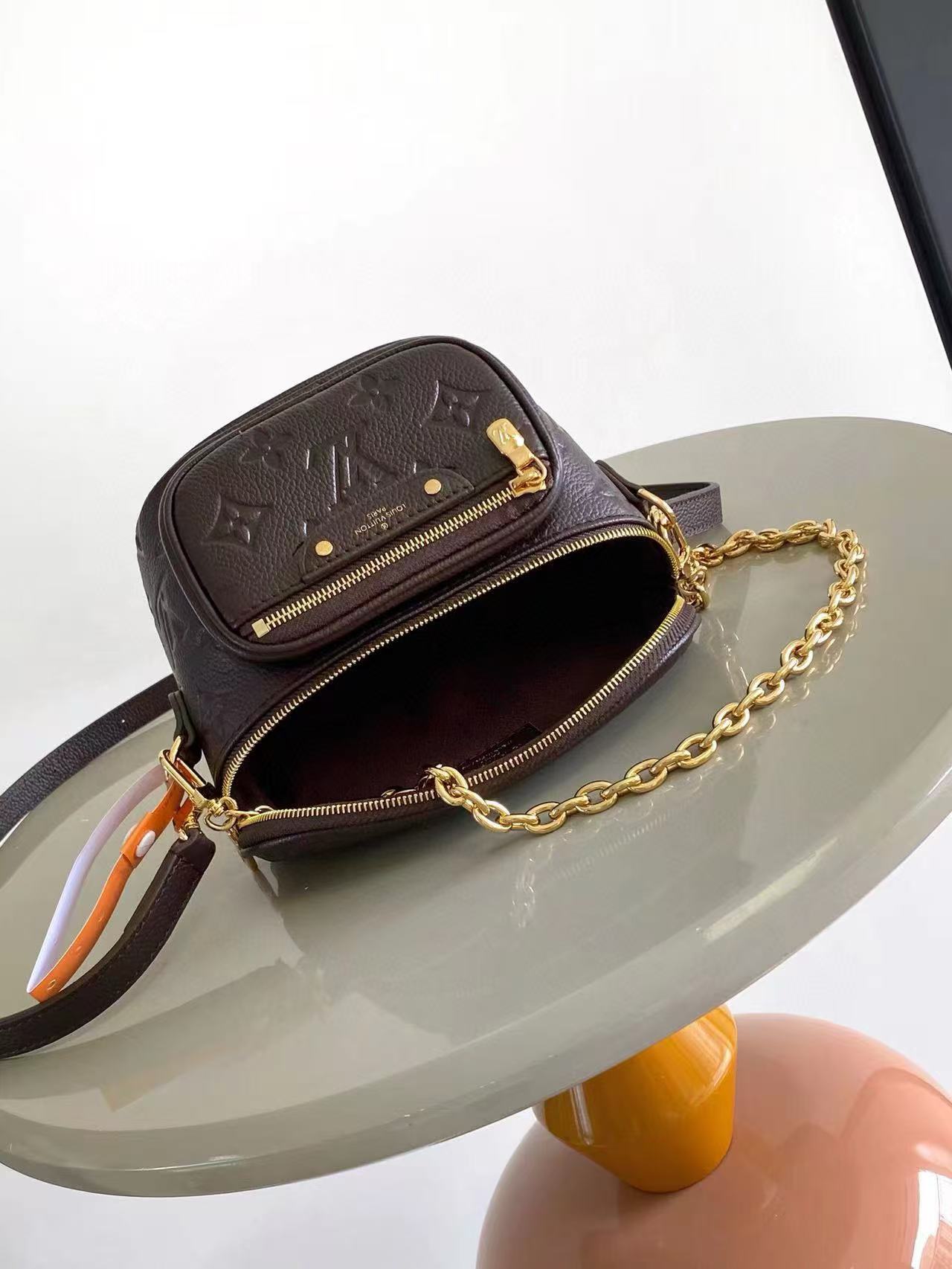 Louis Vuitton Mini Bumbag Monogram Empreinte embossed grained cowhide leather M13827 Chocolate High