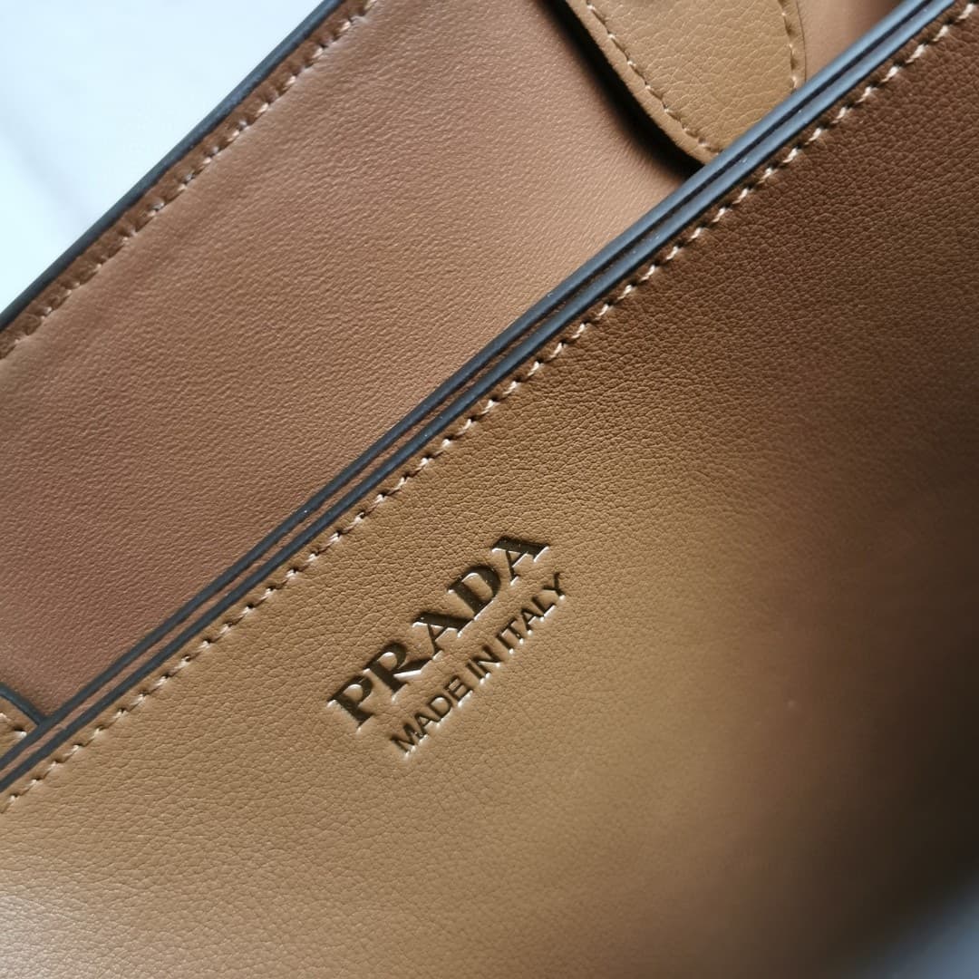 Prada Buckle small leather handbag with belt 1BA434 Caramel High
