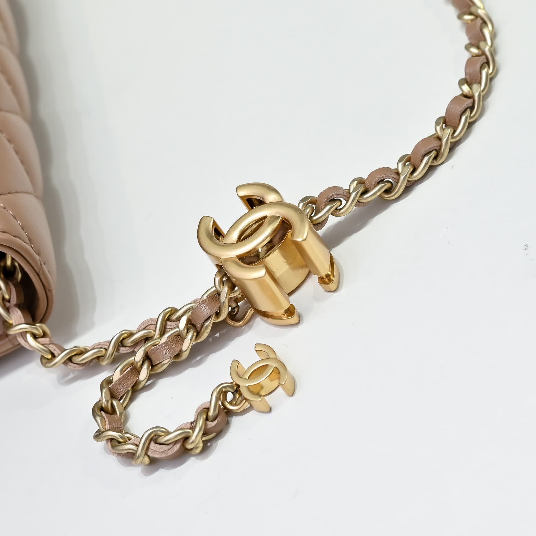Chanel Wallet on Chain Quilted Leather  & Gold-Tone Metal Caramel AP3938 High