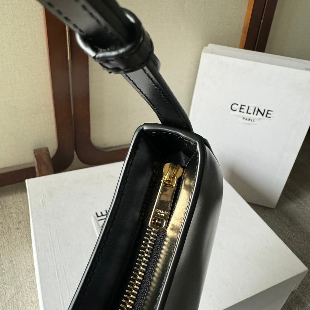Celine Tilly Bag in Black Shiny Calfskin High
