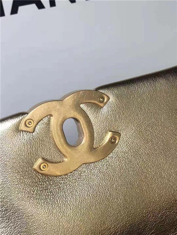 Chanel 19 Flap Bag Lambskin Champagne High