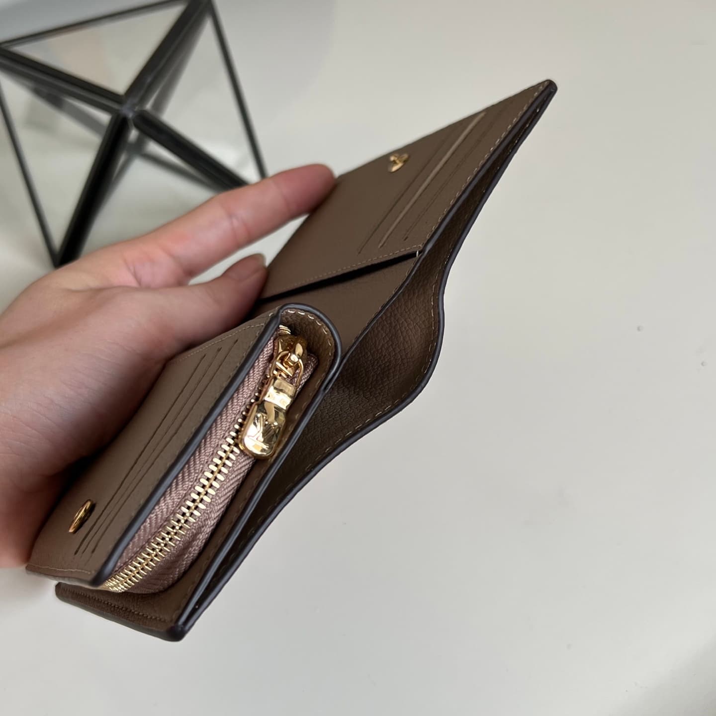 Louis Vuitton Cléa Wallet Tourterelle Beige Monogram Empreinte Leather M80152 High