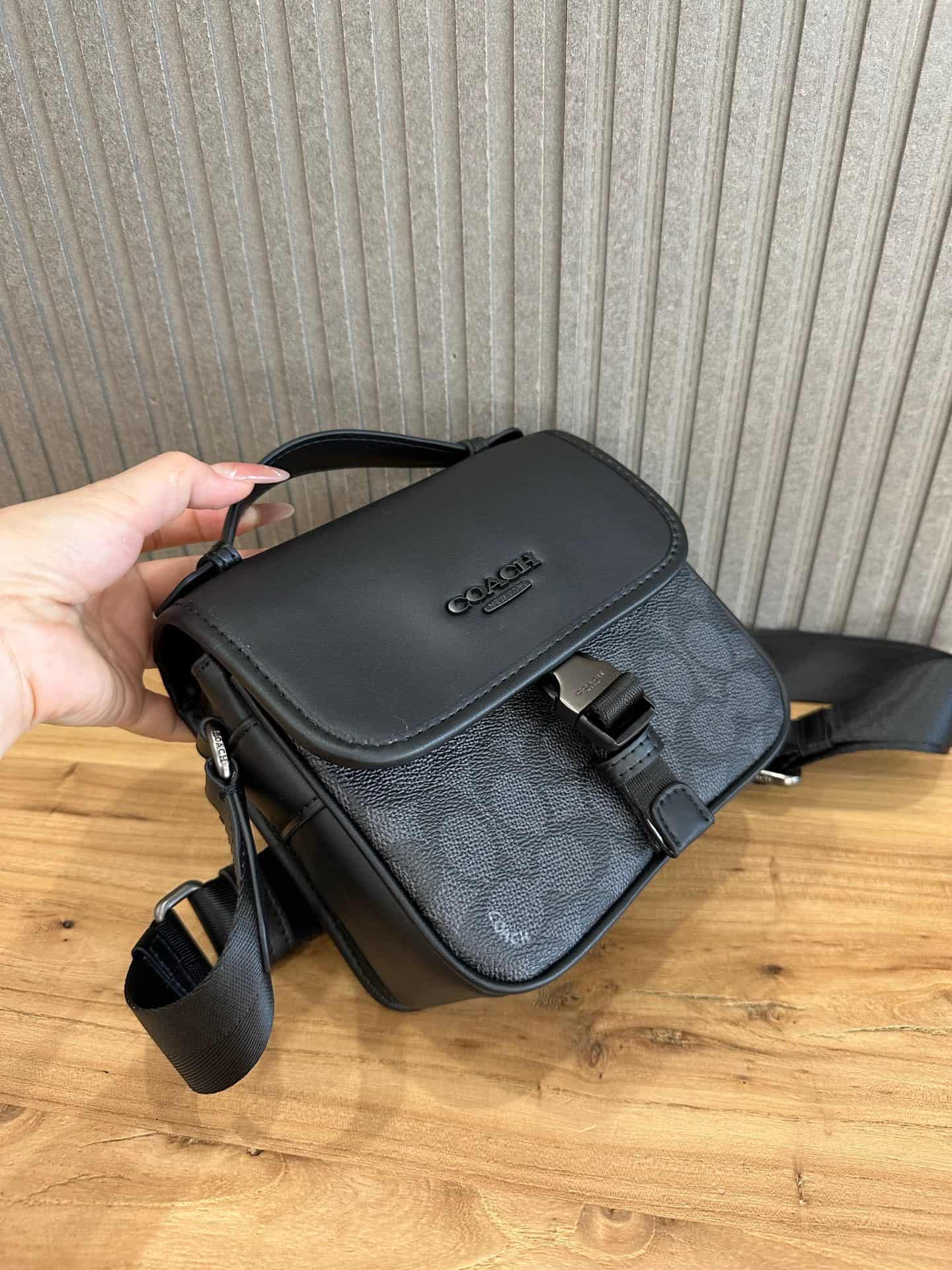Coach Racer Crossbody Bag In Signature Canvas Black High