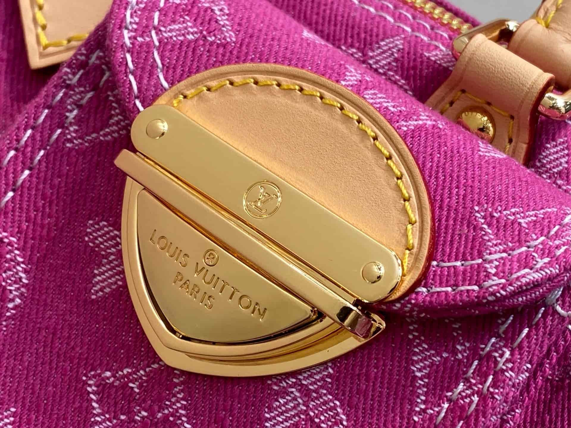 Louis Vuitton Nano Speedy Monogram Fuchsia Denim M27603 High