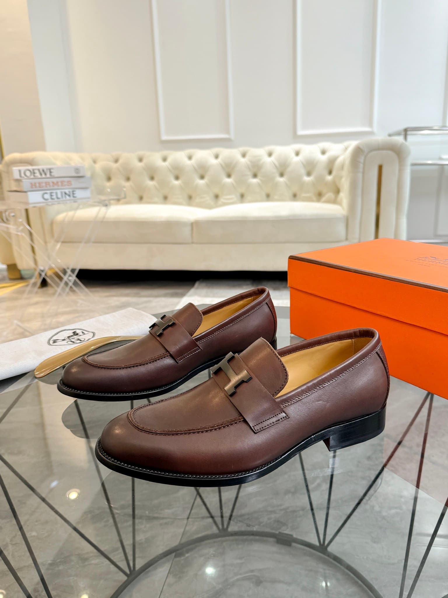 Hermes Paris Loafer Shoes Men