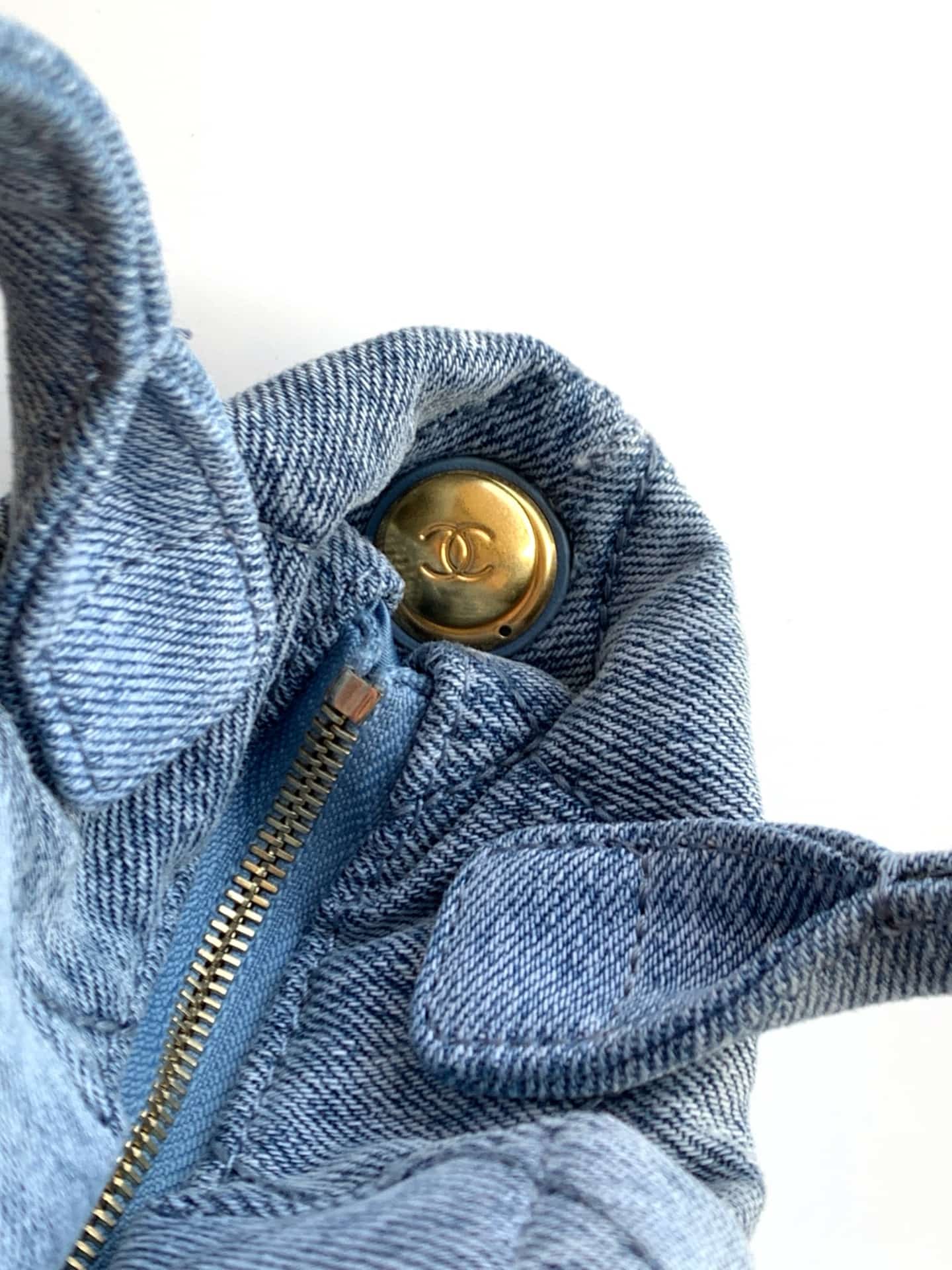 Chanel Mini Bow Bag Denim & Gold-Tone Metal Blue AS5849 A