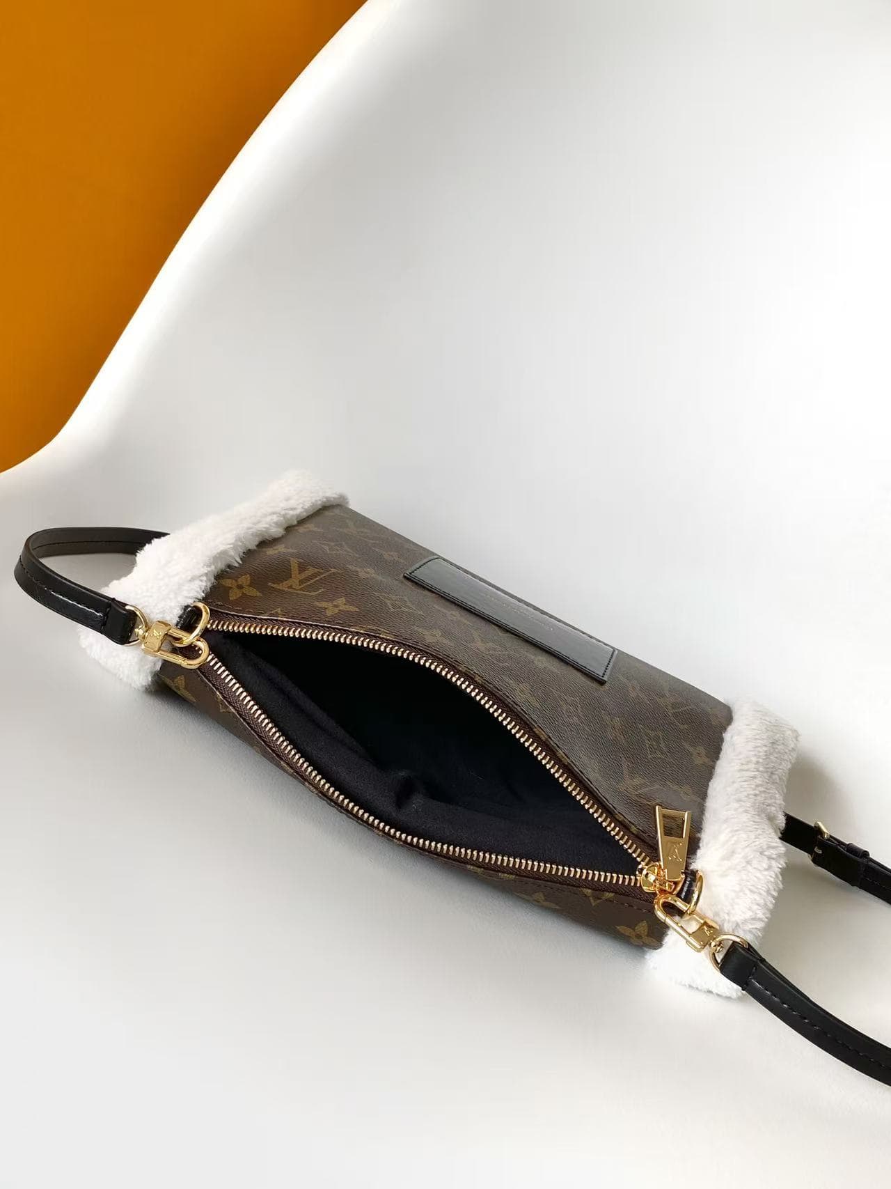 Louis Vuitton Teddy Mitt Monogram Shearling Coated canvas M26853 High