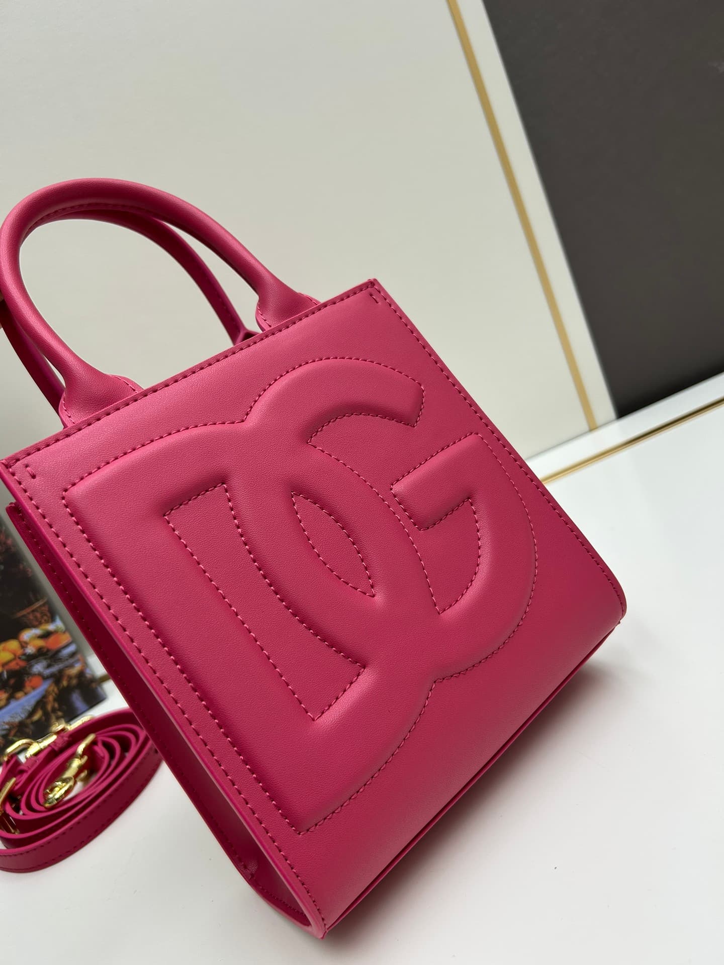 Dolce & Gabbana Mini DG Daily Tote Bag Plum Red Calfskin High