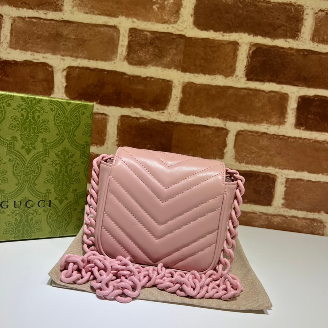 Gucci GG Marmont belt bag ‎739599 pink High
