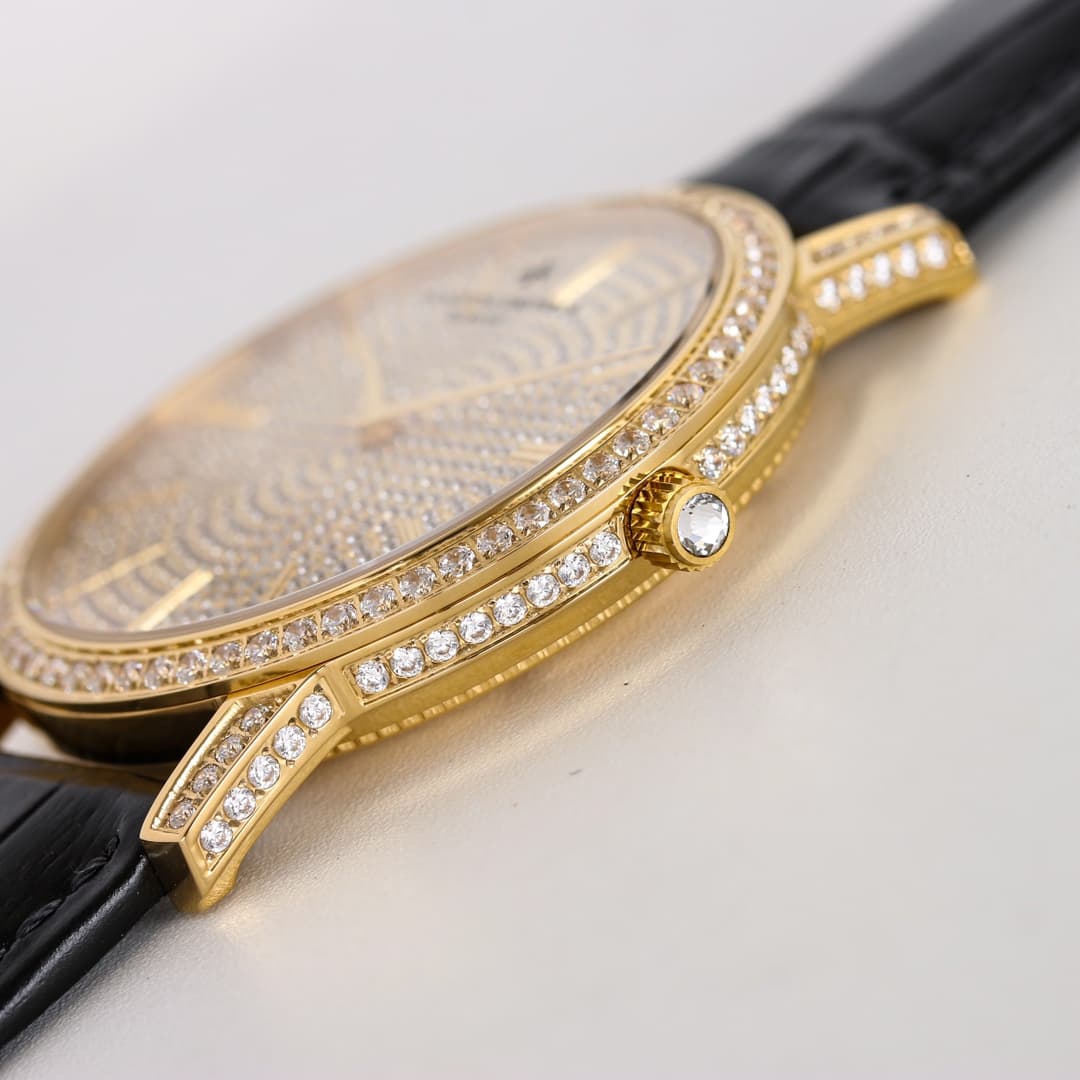 Vacheron Constantin Traditionnelle Watch with Gold  Paved Diamonds TOP