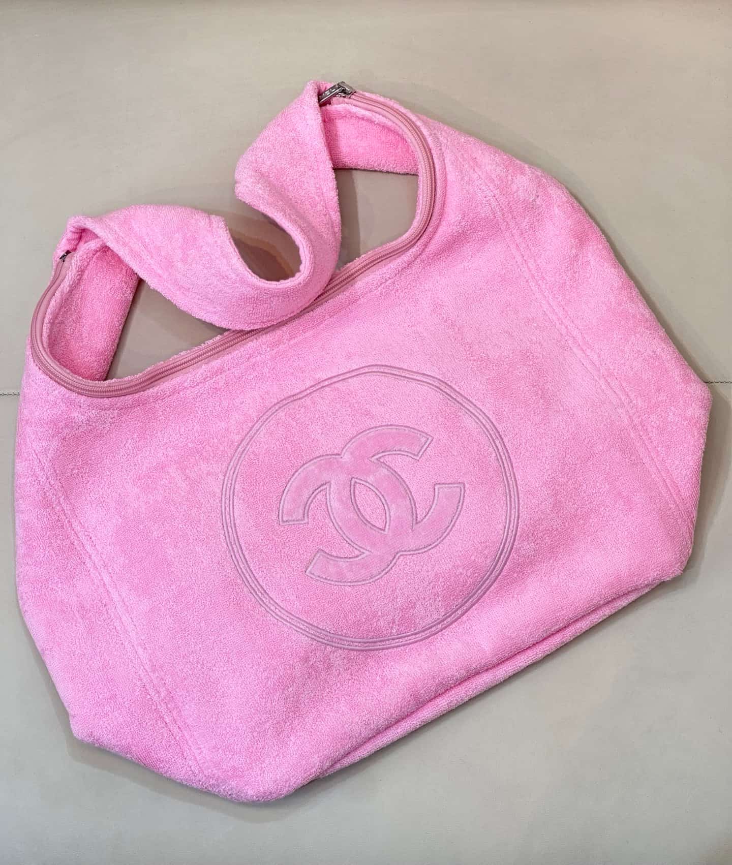 Chanel Beach Hobo Handbag Towelling Cotton TOP