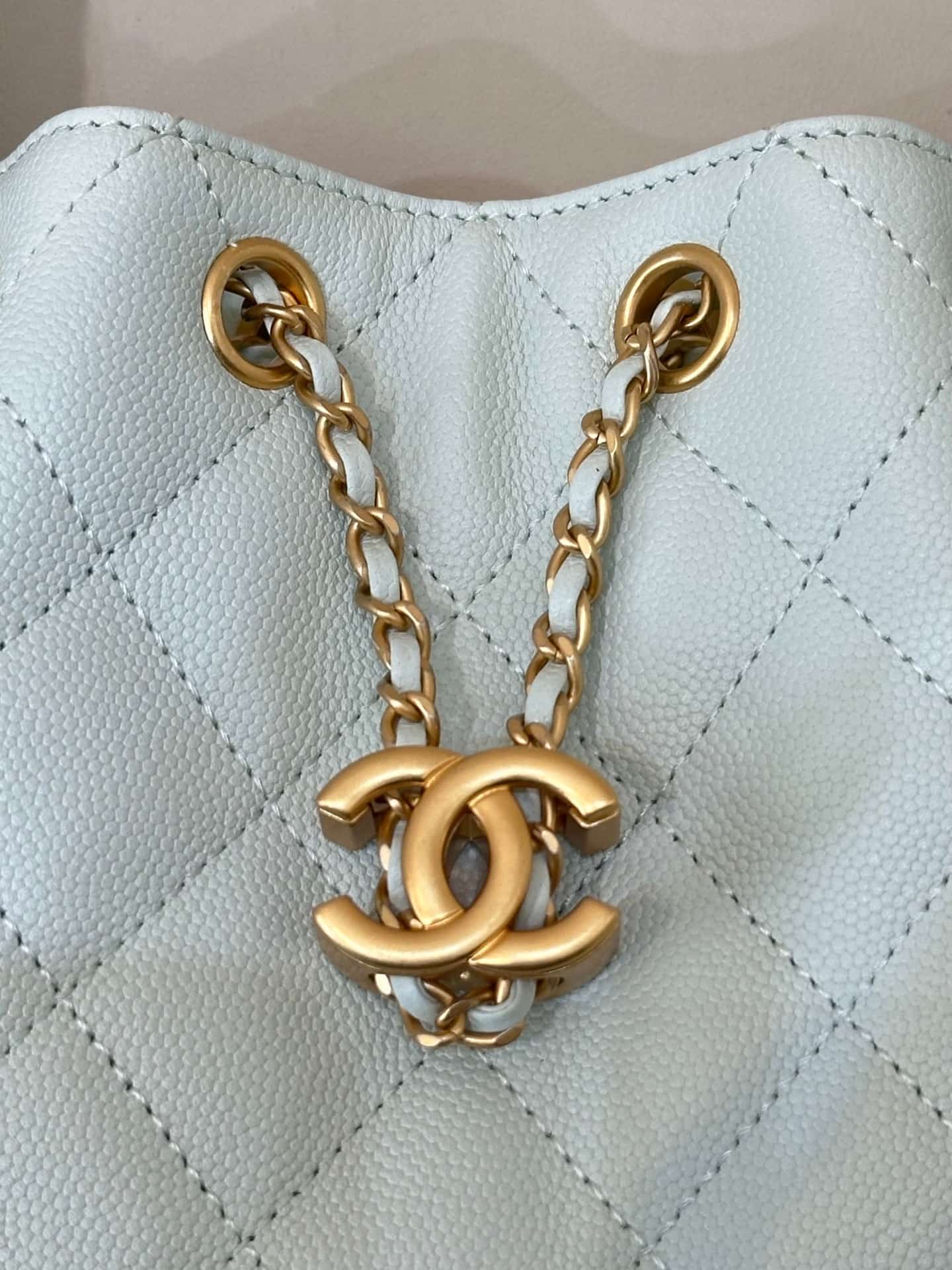CHANEL 25 Mini Handbag AS5631 Grained Calfskin & Gold-tone Metal Light Green TOP