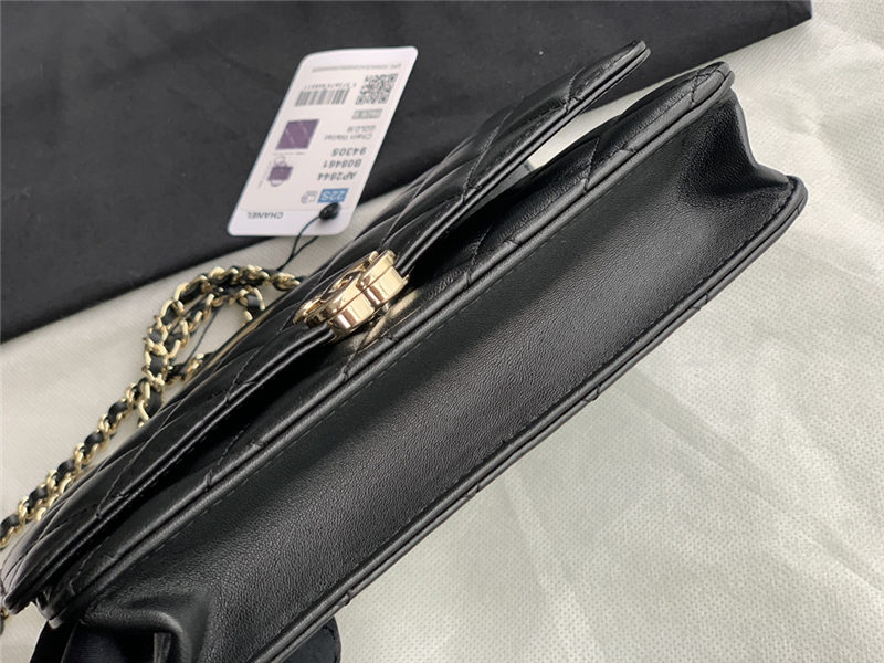 Chanel Wallet on Chain With Handle AP2844 Lambskin & Gold-Tone Metal Black A