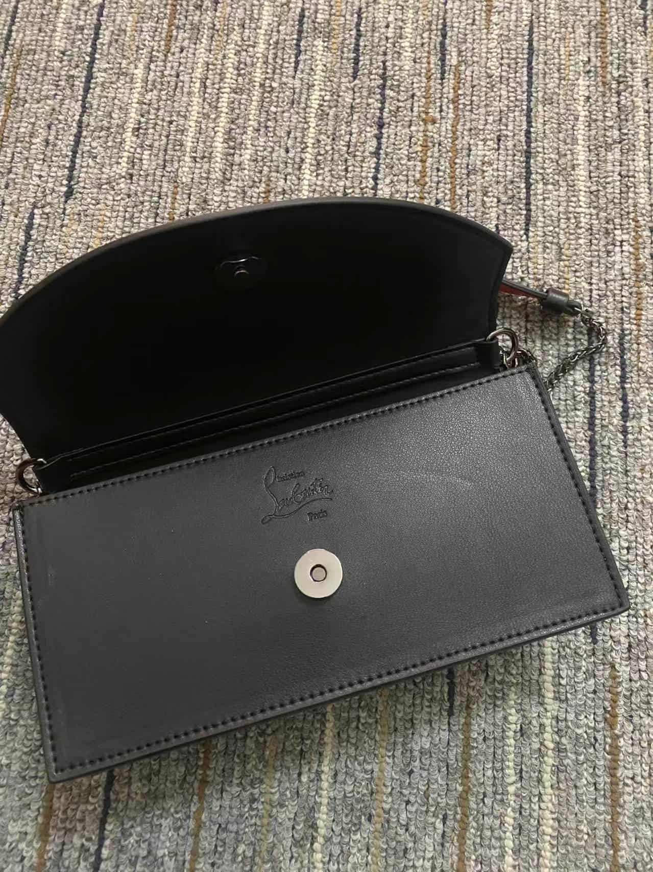 Christian Louboutin LOUBI54 Clutch Calf leather and metal Black High