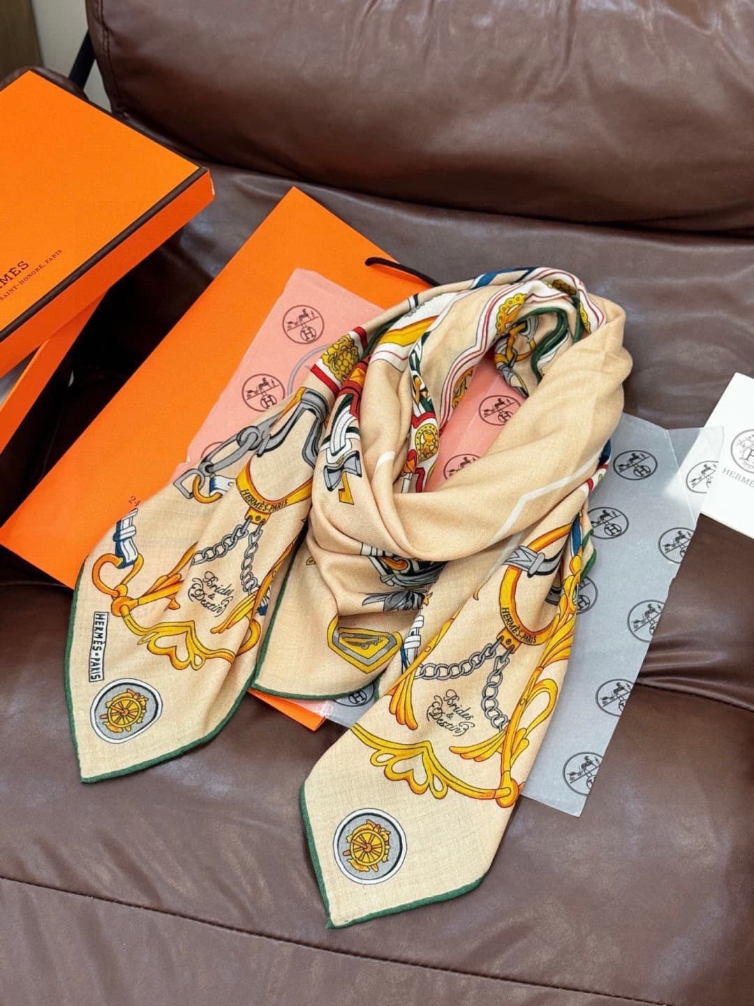 Hermes Brides et Destin silk scarf