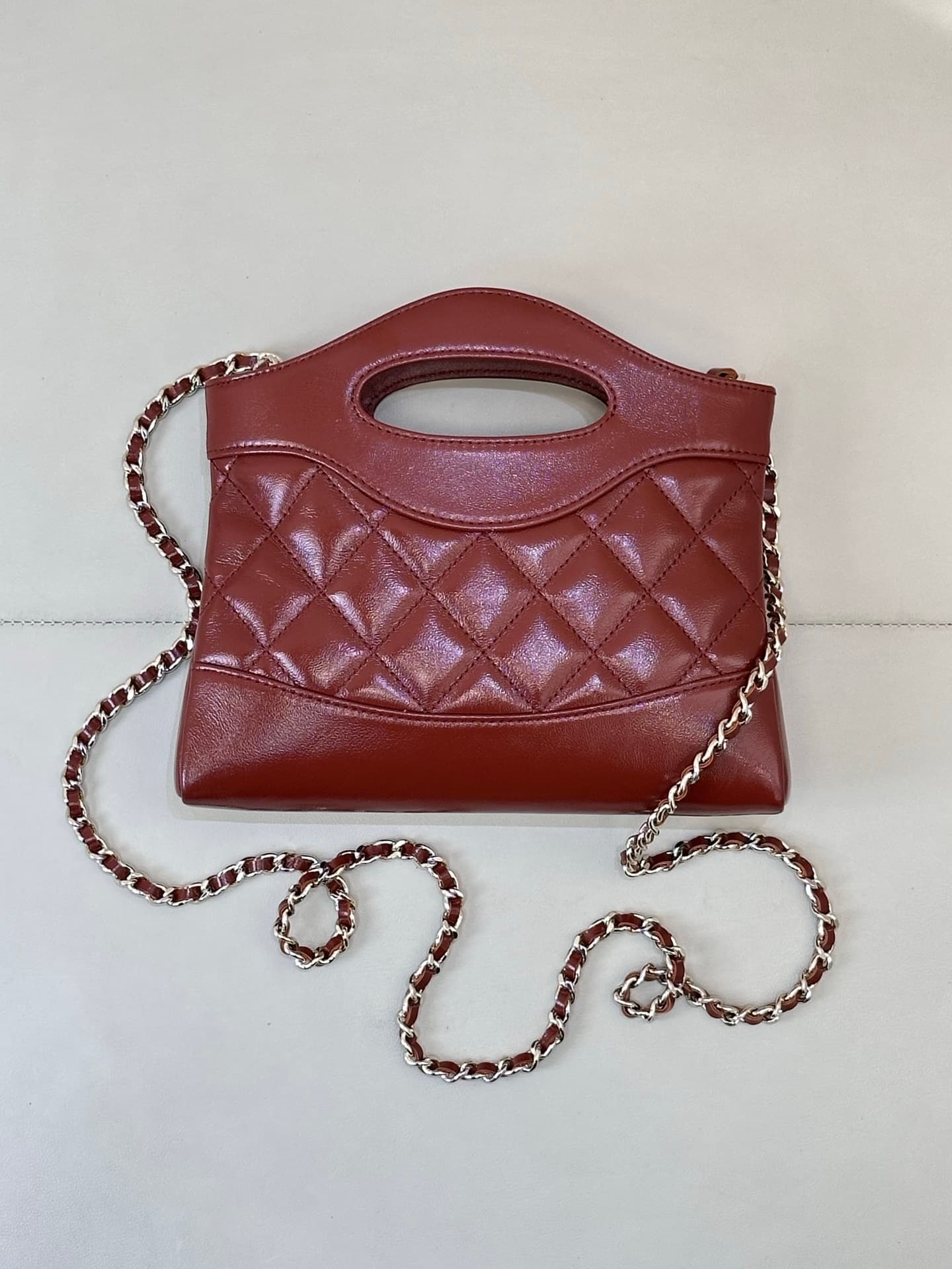 Chanel Clutch with chain Lambskin & Gold-Tone Metal AP3656 Claret TOP