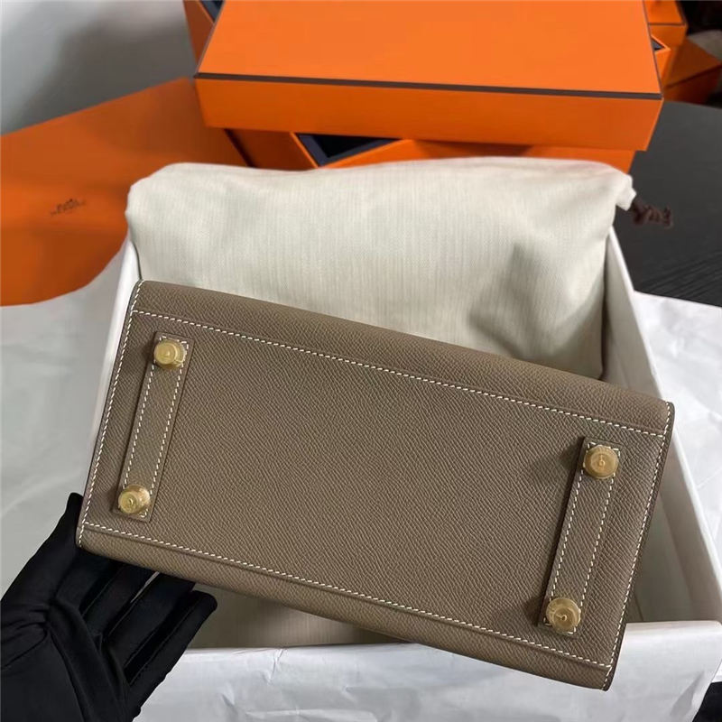 Hermes Birkin Sellier Bag Epsom Leather WAX Etoupe Gold-Metal High