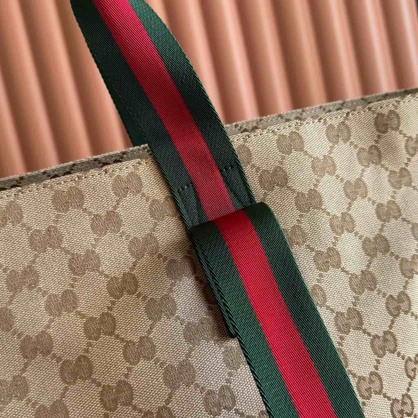Gucci GG medium tote bag Sand and dark brown GG canvas ‎875929 High