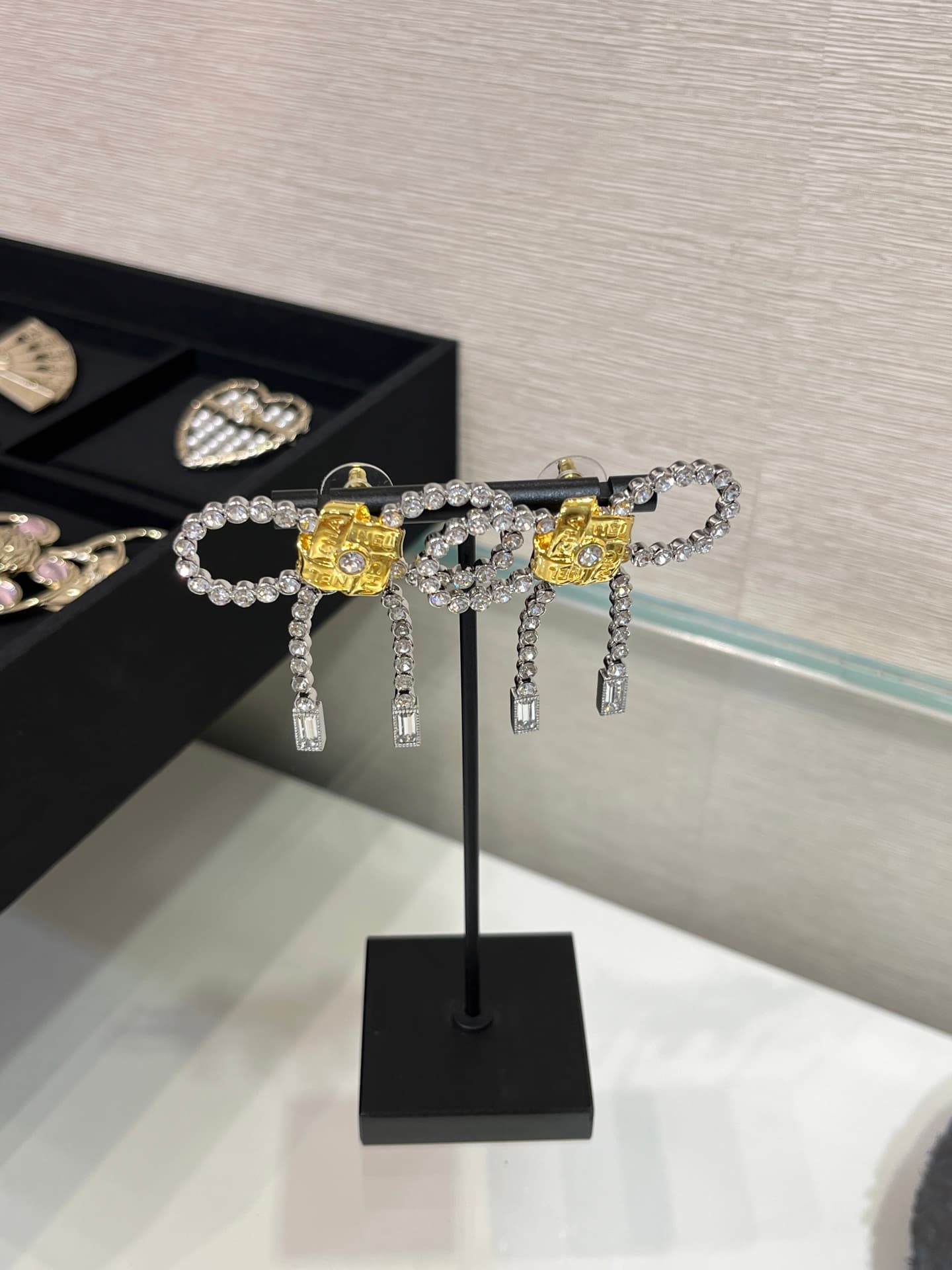 Chanel Ribbon Motif Earrings High
