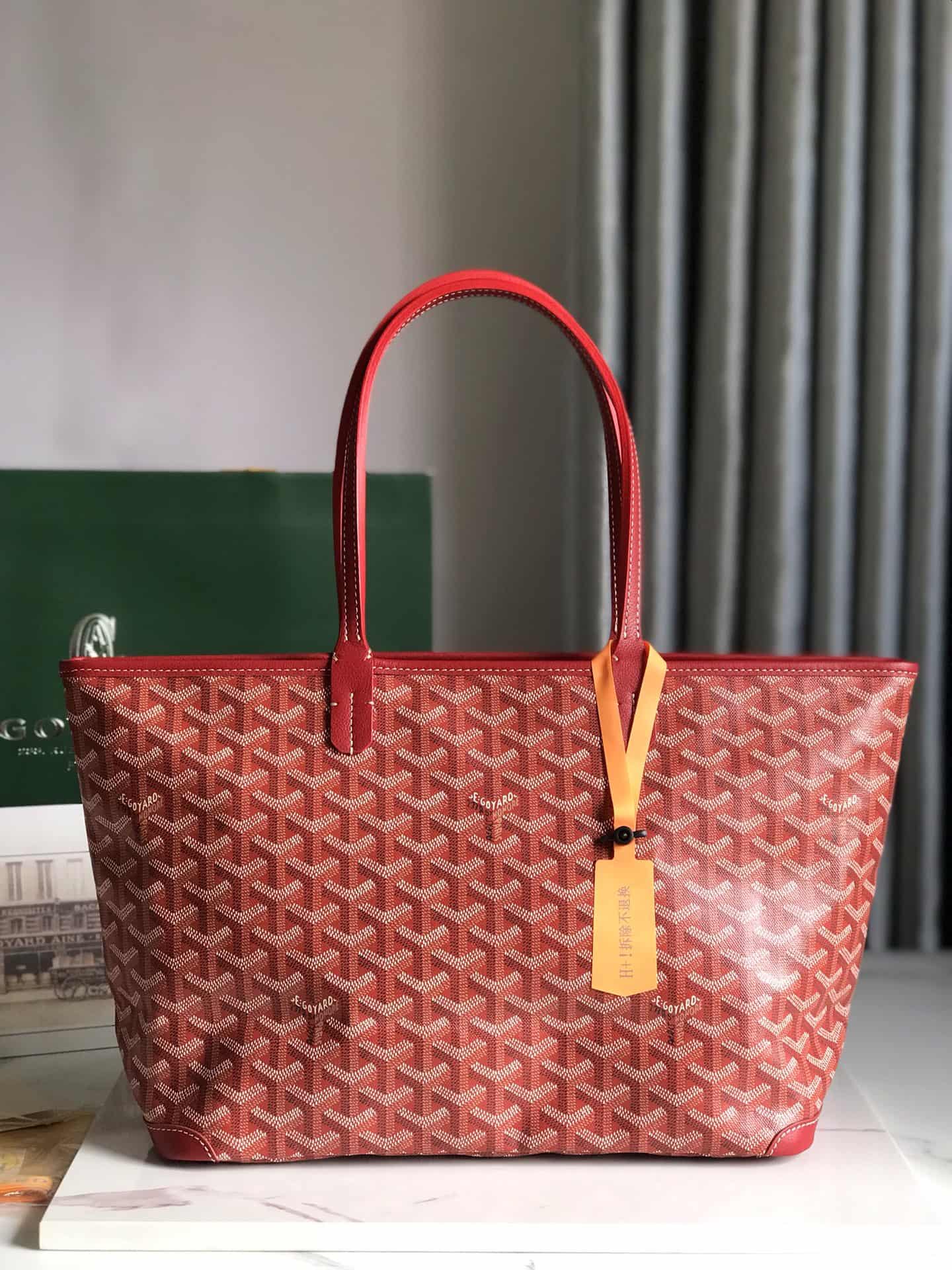 ARTOIS PM BAG Goyardine Canvas & Chevroches Calfskin Red High
