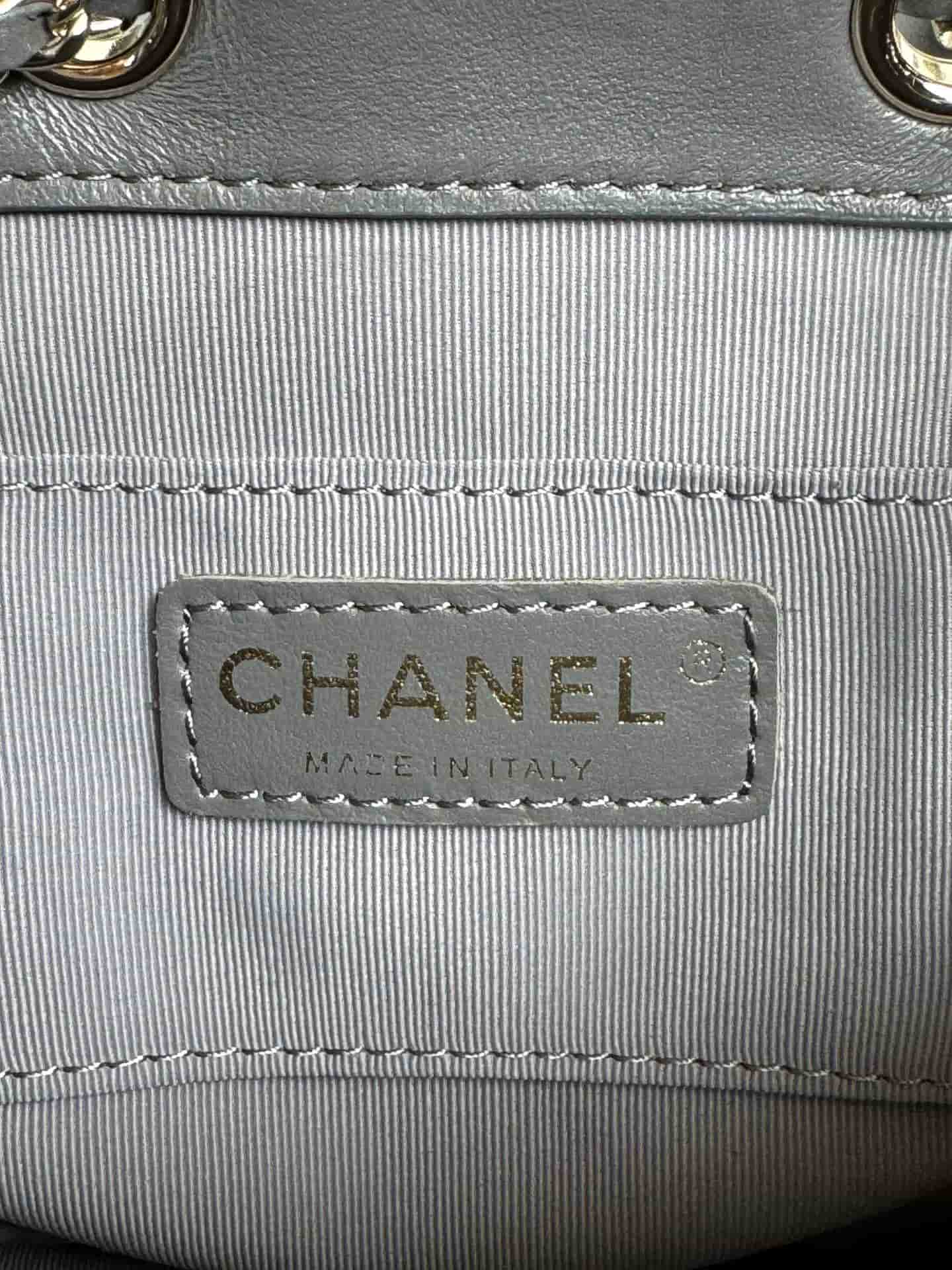 Chanel Small Quilted Duma Backpack Lambskin AS2908 Grey High